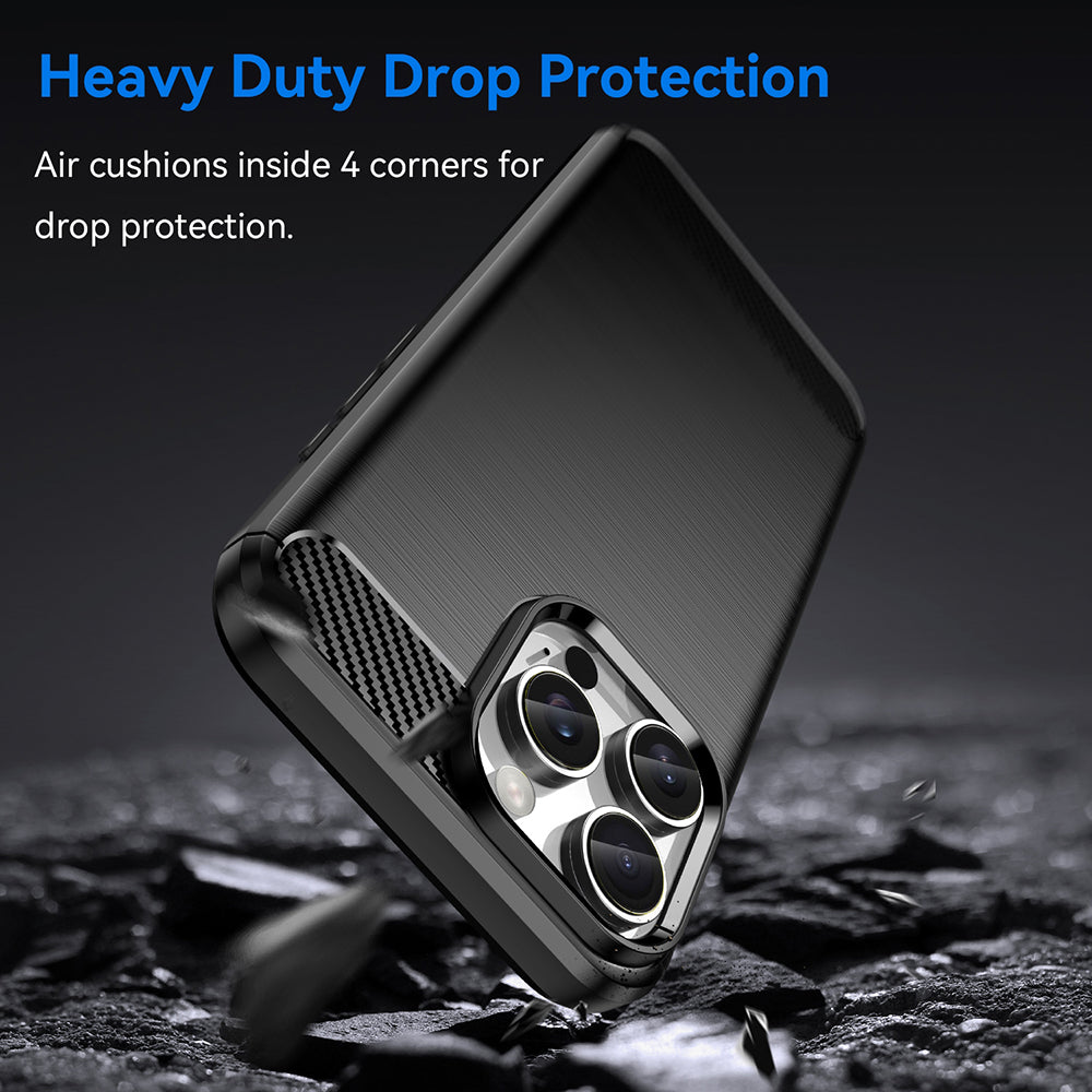 Custodia per Apple iPhone 16 Pro, Techsuit, Carbonio, Nera