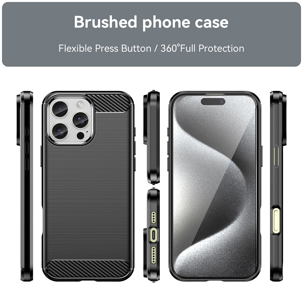 Custodia per Apple iPhone 16 Pro, Techsuit, Carbonio, Nera