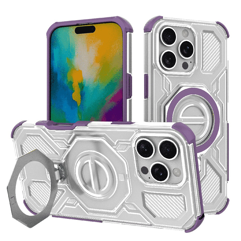 Custodia per Apple iPhone 16 Pro, Techsuit, Carbon Shield Pro, Viola