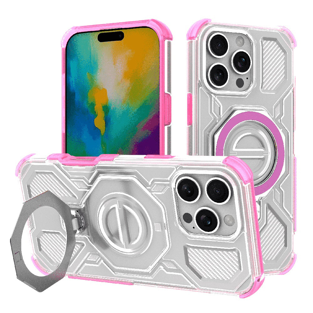 Custodia per Apple iPhone 16 Pro, Techsuit, Carbon Shield Pro, Rosa