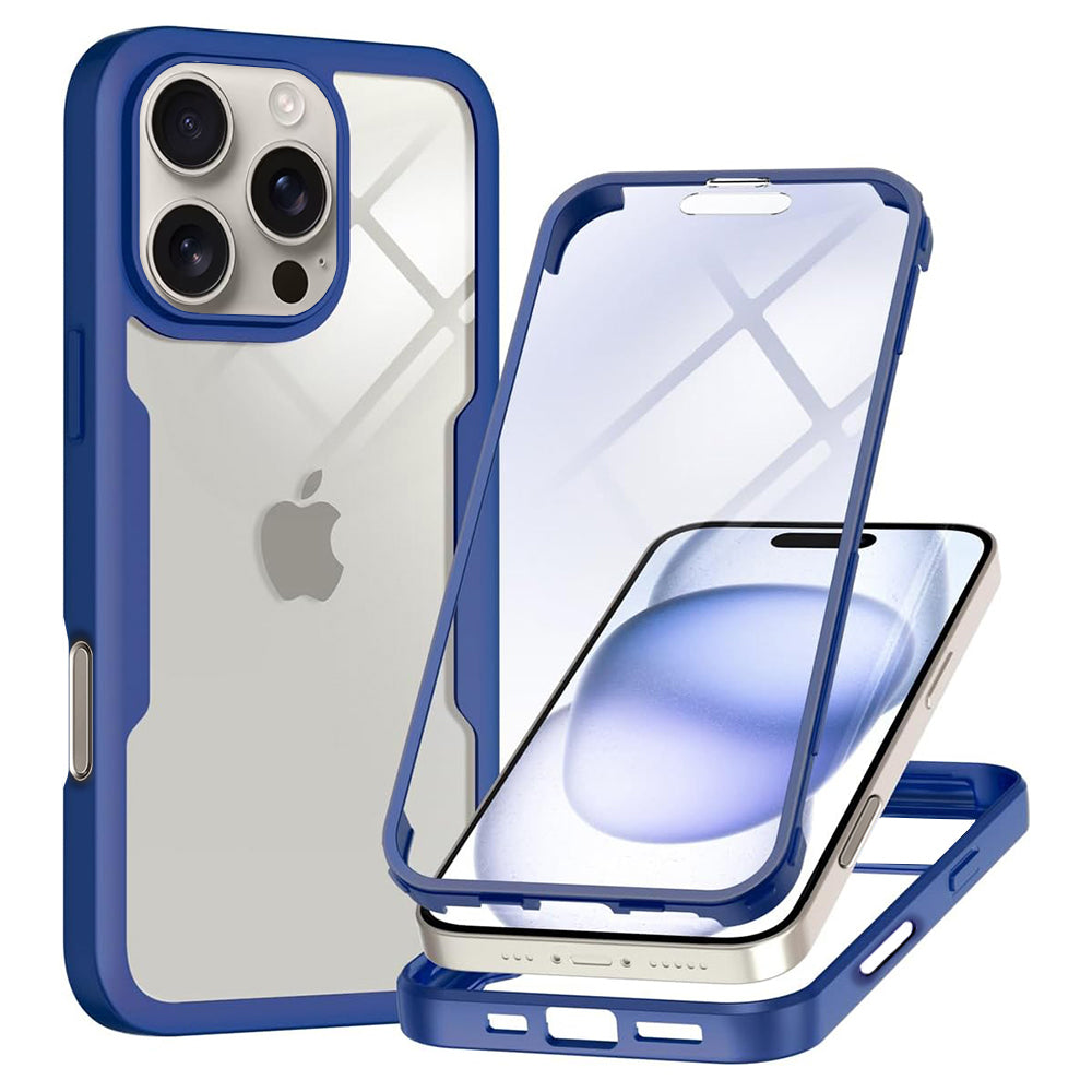 Custodia per Apple iPhone 16 Pro, Techsuit, ColorVerse 360, Blu