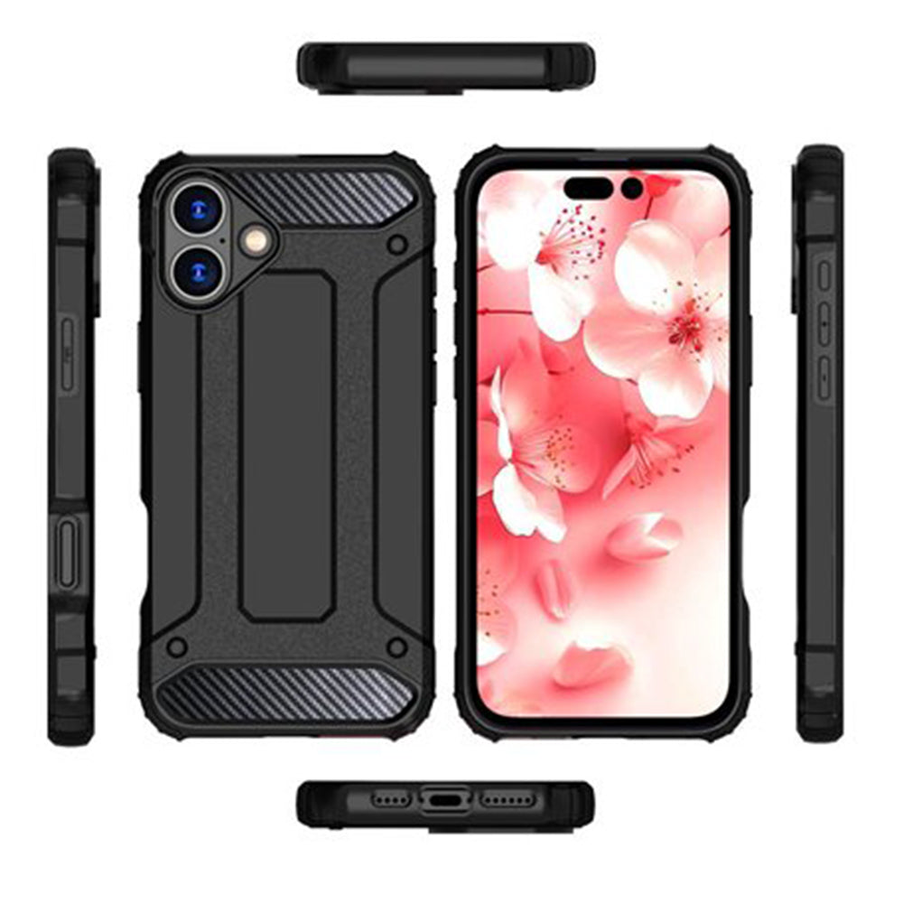 Custodia per Apple iPhone 16 Pro, Techsuit, Hybrid Armor, Nera