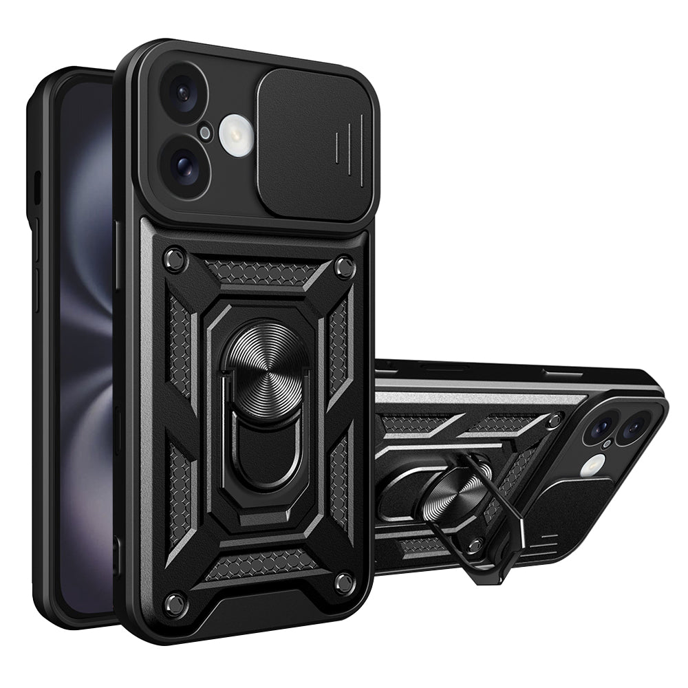 Custodia per Apple iPhone 16, Techsuit, CamShield, Nera