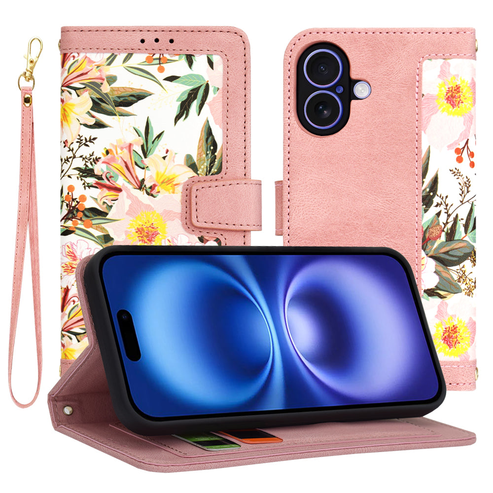Custodia per Apple iPhone 16, Techsuit, FlipCraft, Rosa