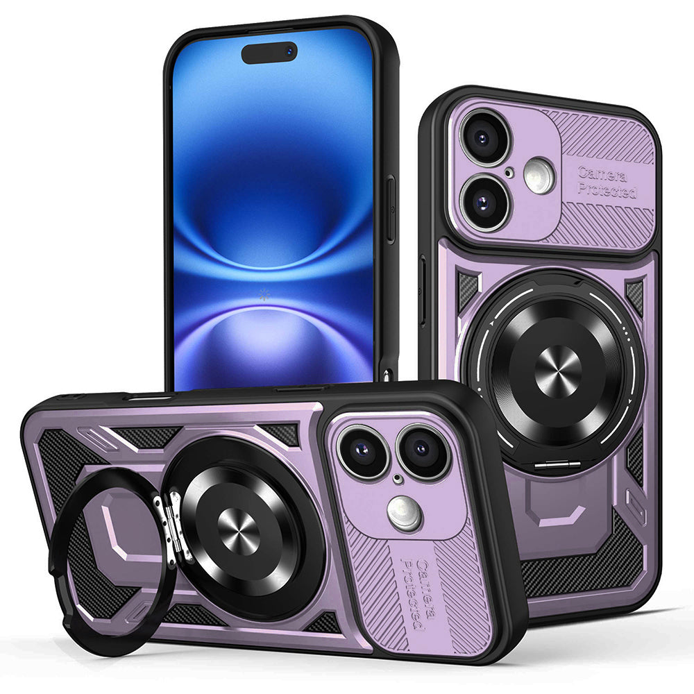 Custodia per Apple iPhone 16, Techsuit, RuggedCam, Viola