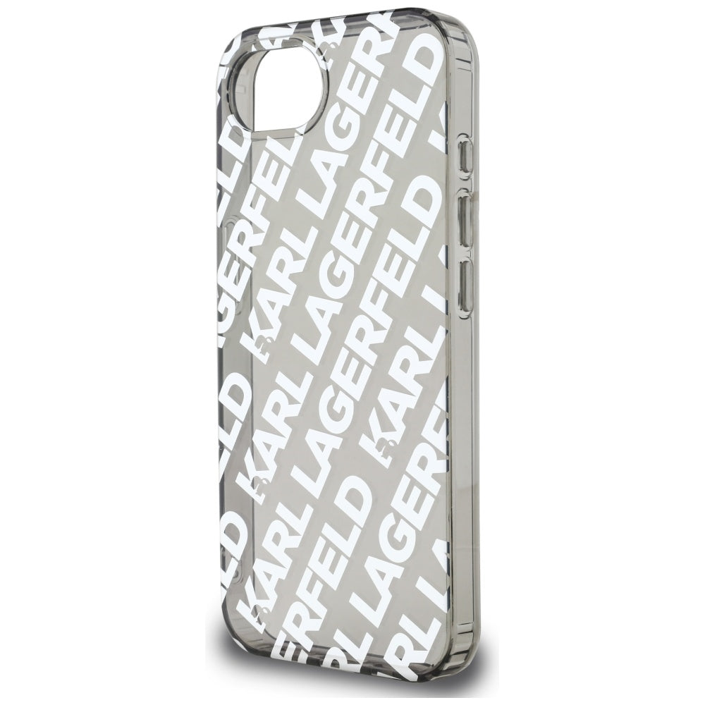 Case for Apple iPhone 17e / 16e, Karl Lagerfeld, IML Luxury Silver Fullover Logo, Silver