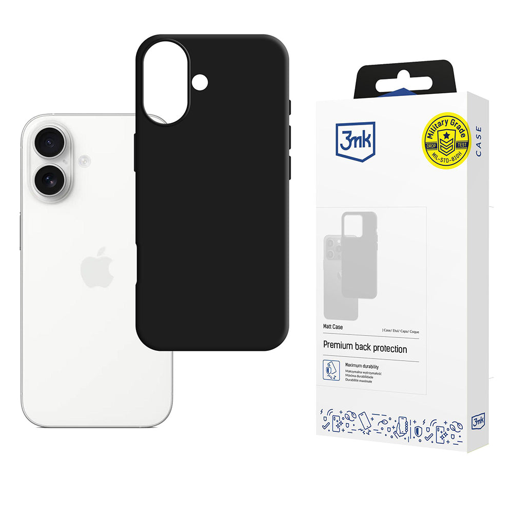 Custodia per Apple iPhone 17, 3MK, Nera Opaca