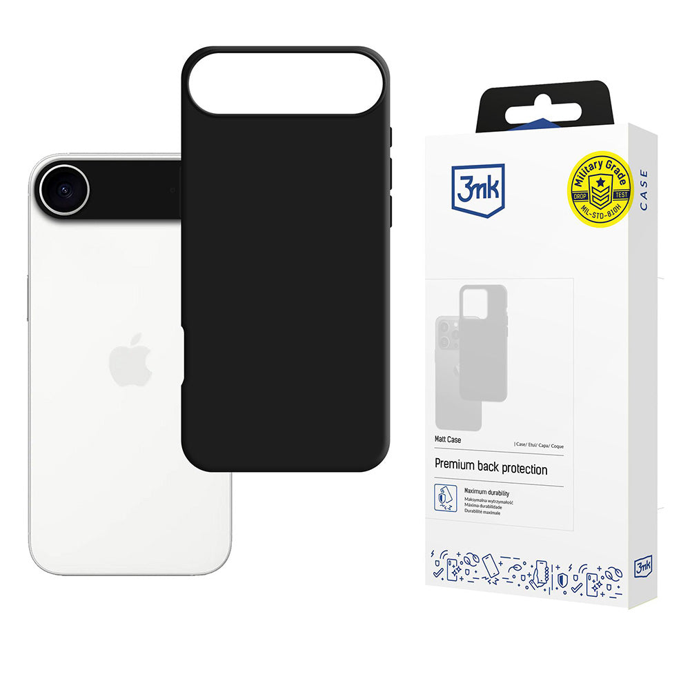 Custodia per Apple iPhone 17 Air, 3MK, Nera Opaca
