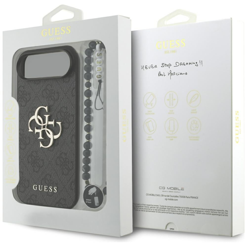 Custodia per Apple iPhone 17 Air, Guess, 4G Classic Logo con Cinturino, Nera