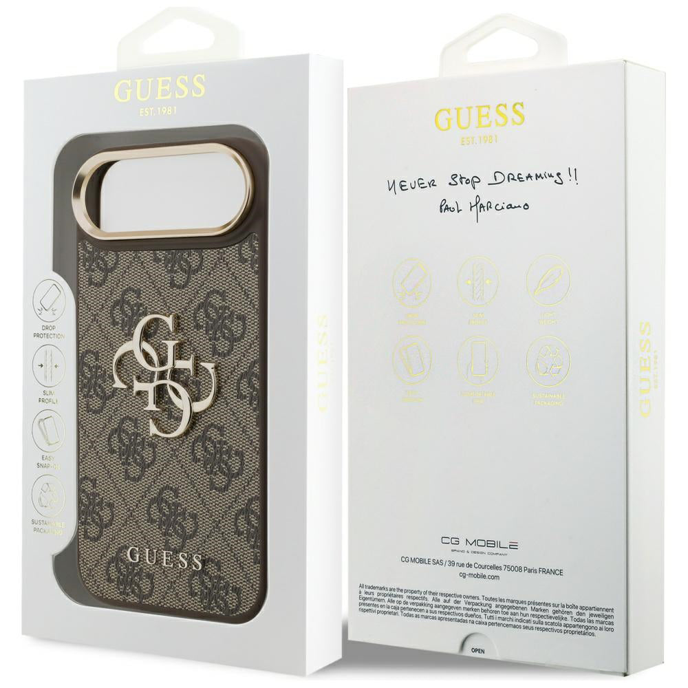 Custodia per Apple iPhone 17 Air, Guess, Big 4G Logo Classic, Marrone Dorato