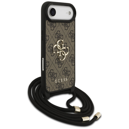 Custodia per Apple iPhone 17 Air, Guess, Crossbody Cord 4G Big Log, Marrone
