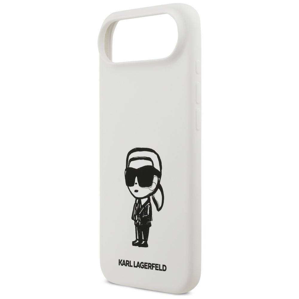 Custodia per Apple iPhone 17 Air, Karl Lagerfeld, Sketch and Logo Karl, Bianca
