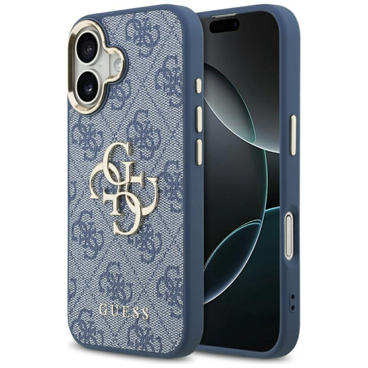 Custodia per Apple iPhone 17, Guess, Big 4G Logo Classic, Blu Dorato