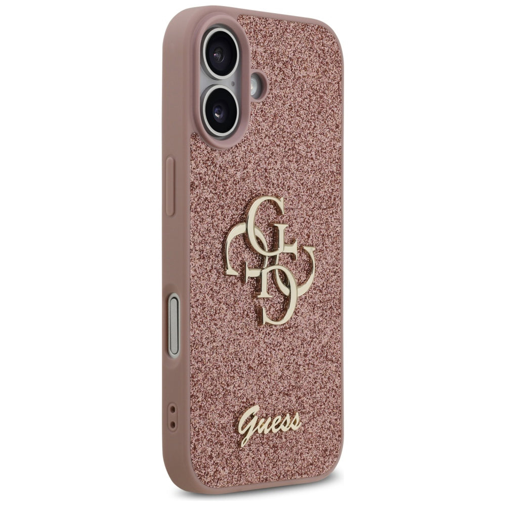 Custodia per Apple iPhone 17, Guess, Fixed Glitter Big 4G, Rosa