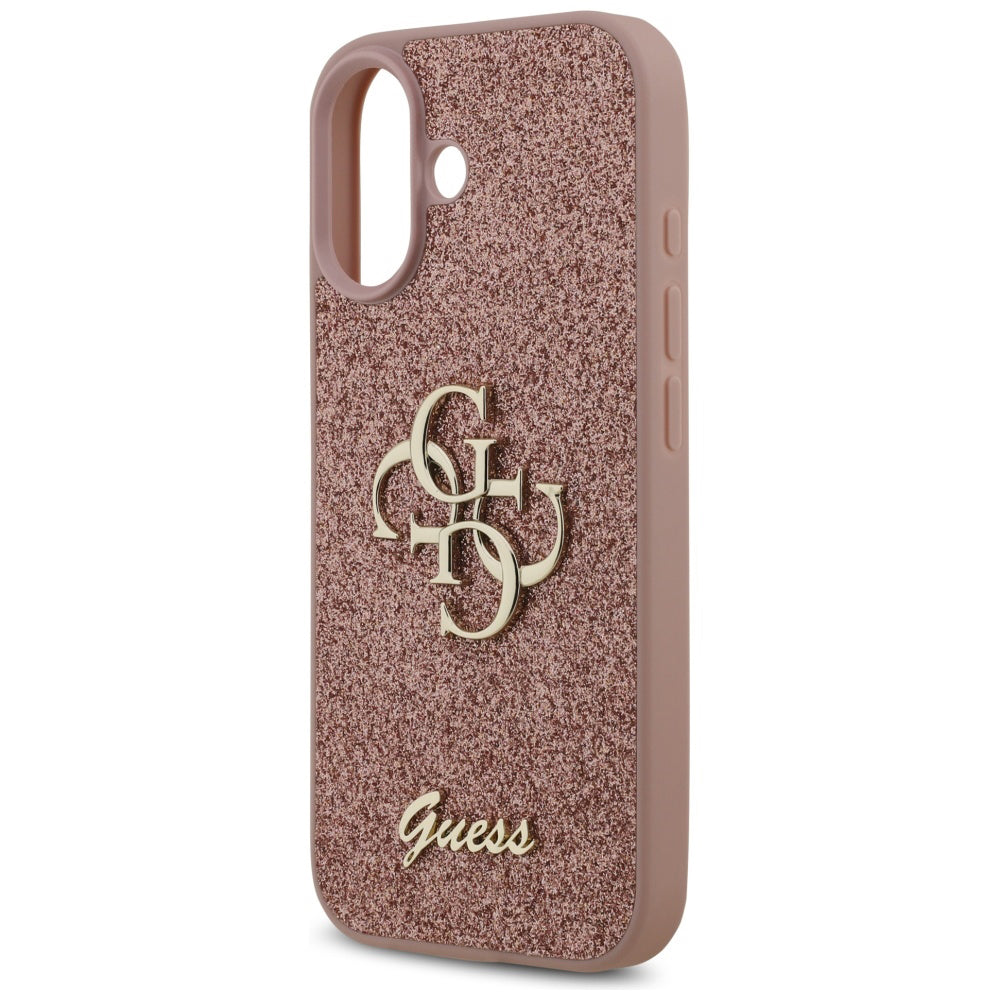 Custodia per Apple iPhone 17, Guess, Fixed Glitter Big 4G, Rosa