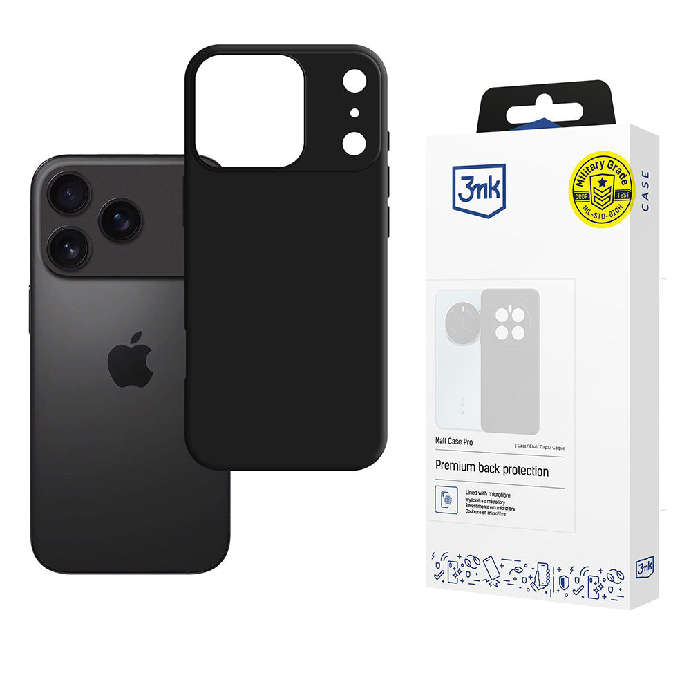 Custodia per Apple iPhone 17 Pro, 3MK, Pro, Nera Opaca
