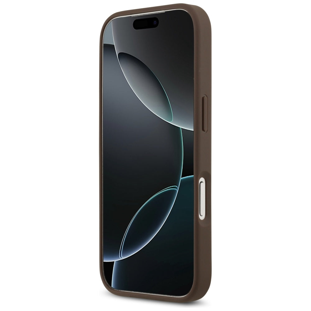 Custodia per Apple iPhone 17 Pro, Guess, 4G Double Card Triangle, Marrone