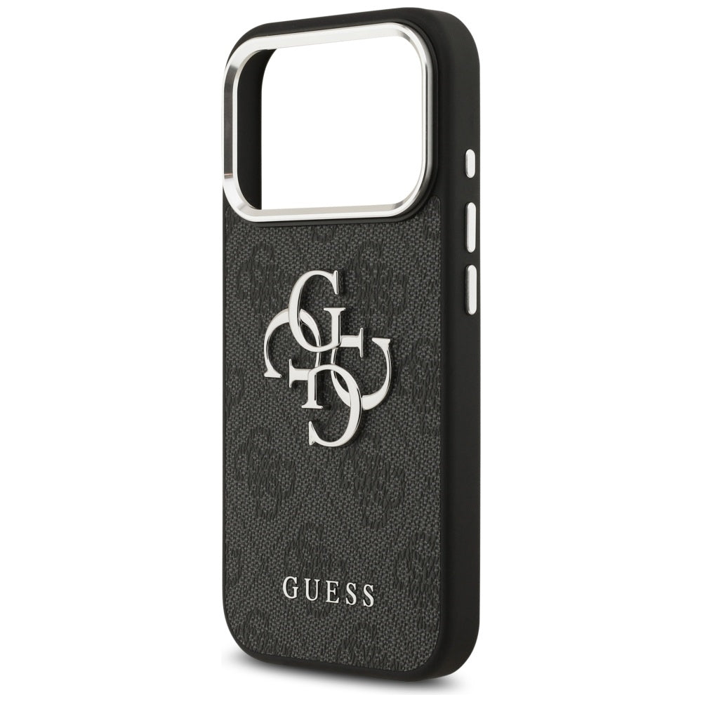 Custodia per Apple iPhone 17 Pro, Guess, Big 4G Logo Classic, Nera Argentata