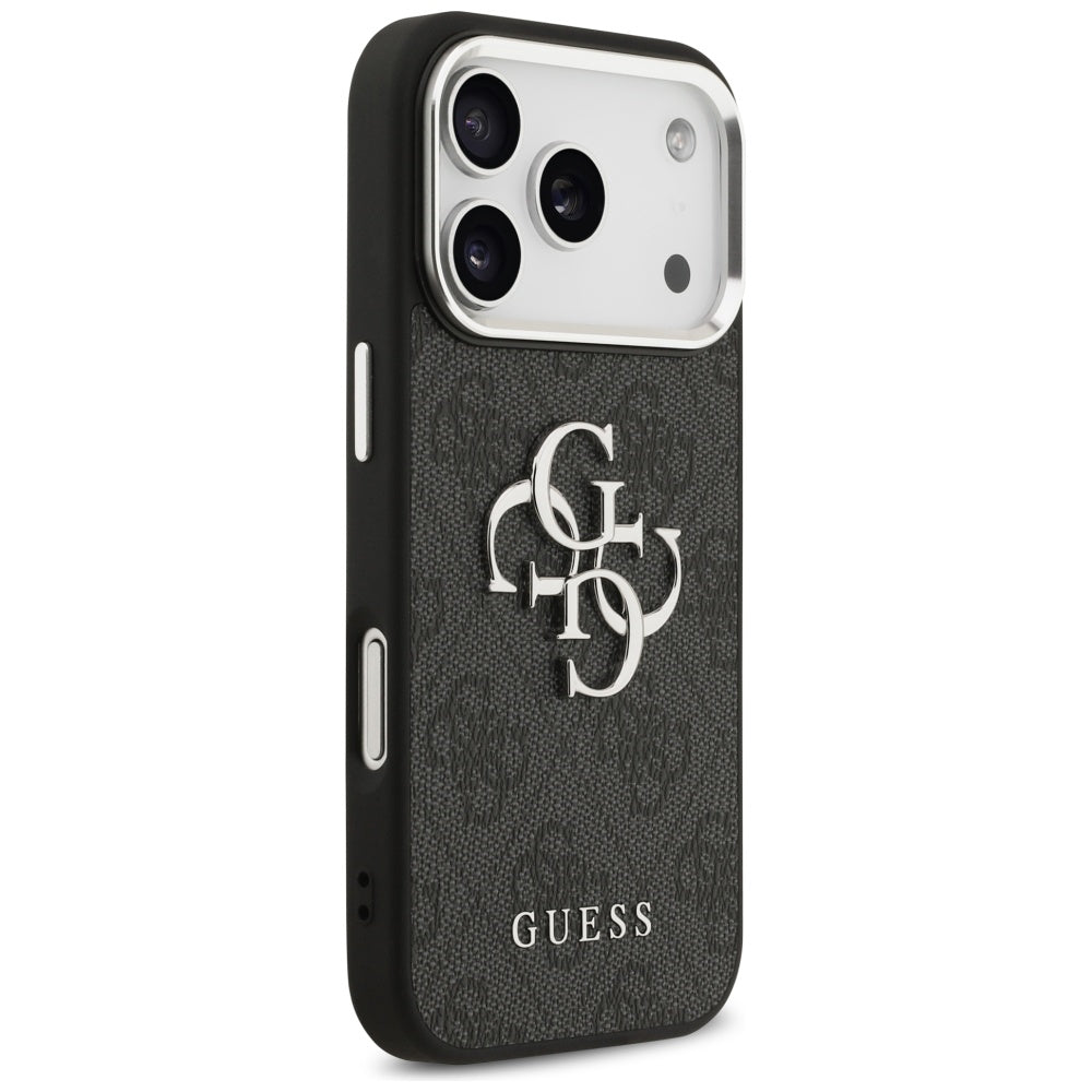 Custodia per Apple iPhone 17 Pro, Guess, Big 4G Logo Classic, Nera Argentata