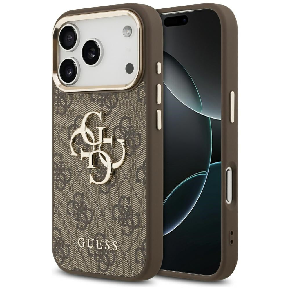 Custodia per Apple iPhone 17 Pro, Guess, Big 4G Logo Classic, Marrone Dorato