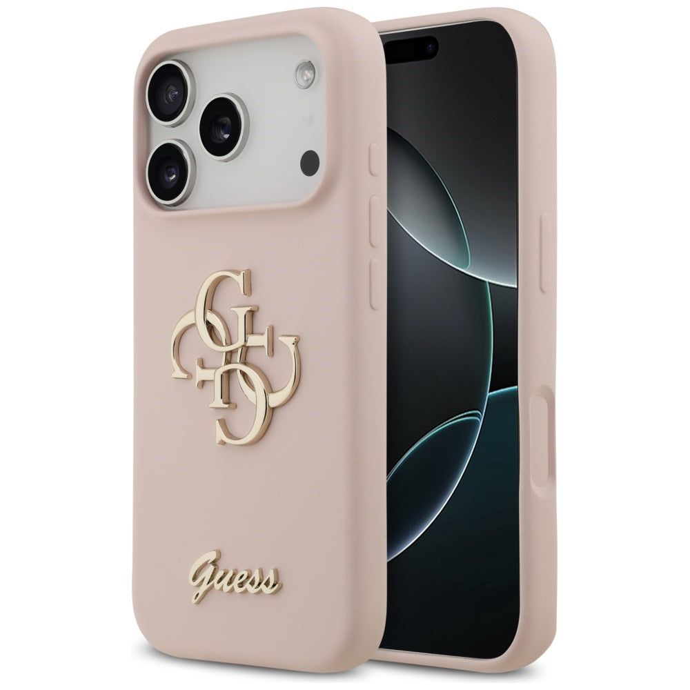 Custodia per Apple iPhone 17 Pro, Guess, Big 4G Script, Rosa Chiaro