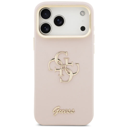 Custodia per Apple iPhone 17 Pro, Guess, Grained Big 4G Stand Camera, Rosa