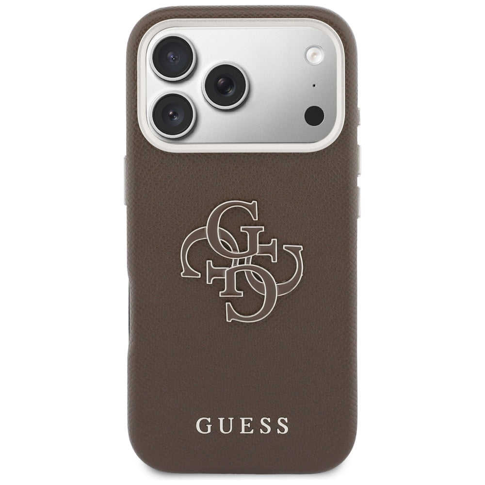 Custodia per Apple iPhone 17 Pro, GUESS, Resin Logo, Marrone