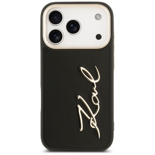 Custodia per Apple iPhone 17 Pro, Karl Lagerfeld, Script Logo, Nera