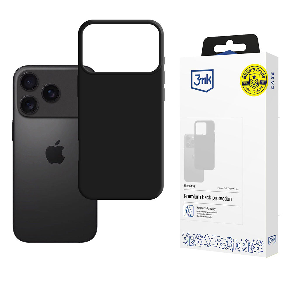 Custodia per Apple iPhone 17 Pro Max, 3MK, Nera Opaca