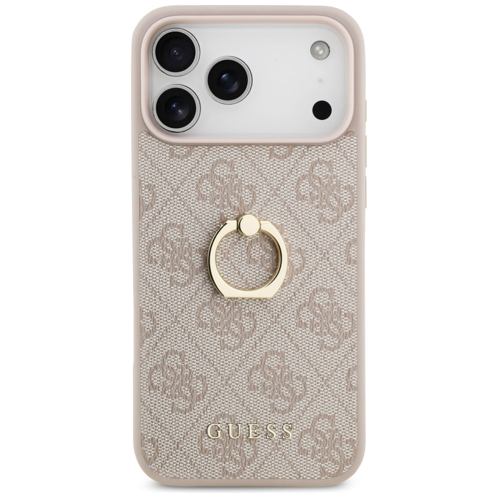 Custodia per Apple iPhone 17 Pro Max, Guess, 4G Ring Stand, Marrone