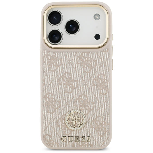 Custodia per Apple iPhone 17 Pro Max, Guess, 4G Strass Logo and Big Strap, Rosa