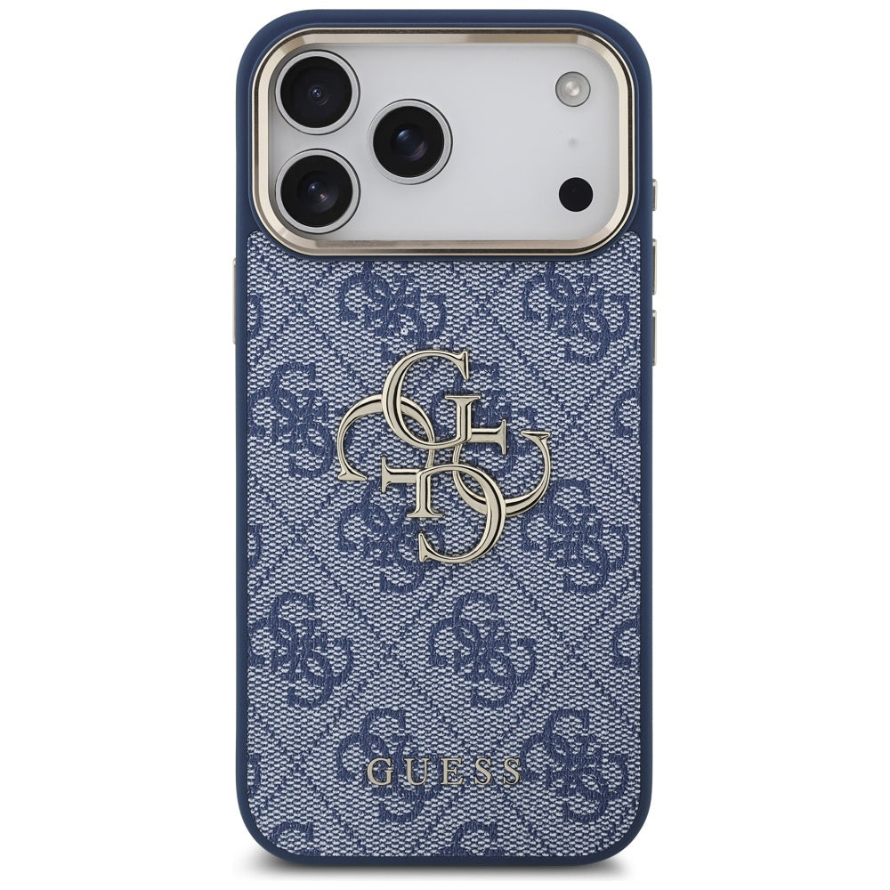 Custodia per Apple iPhone 17 Pro Max, Guess, Big 4G Logo Classic, Blu Dorato