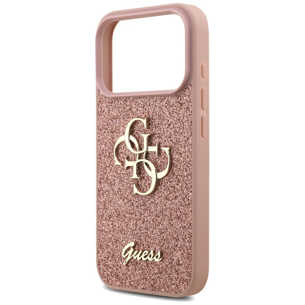 Custodia per Apple iPhone 17 Pro Max, Guess, Fixed Glitter Big 4G, Rosa
