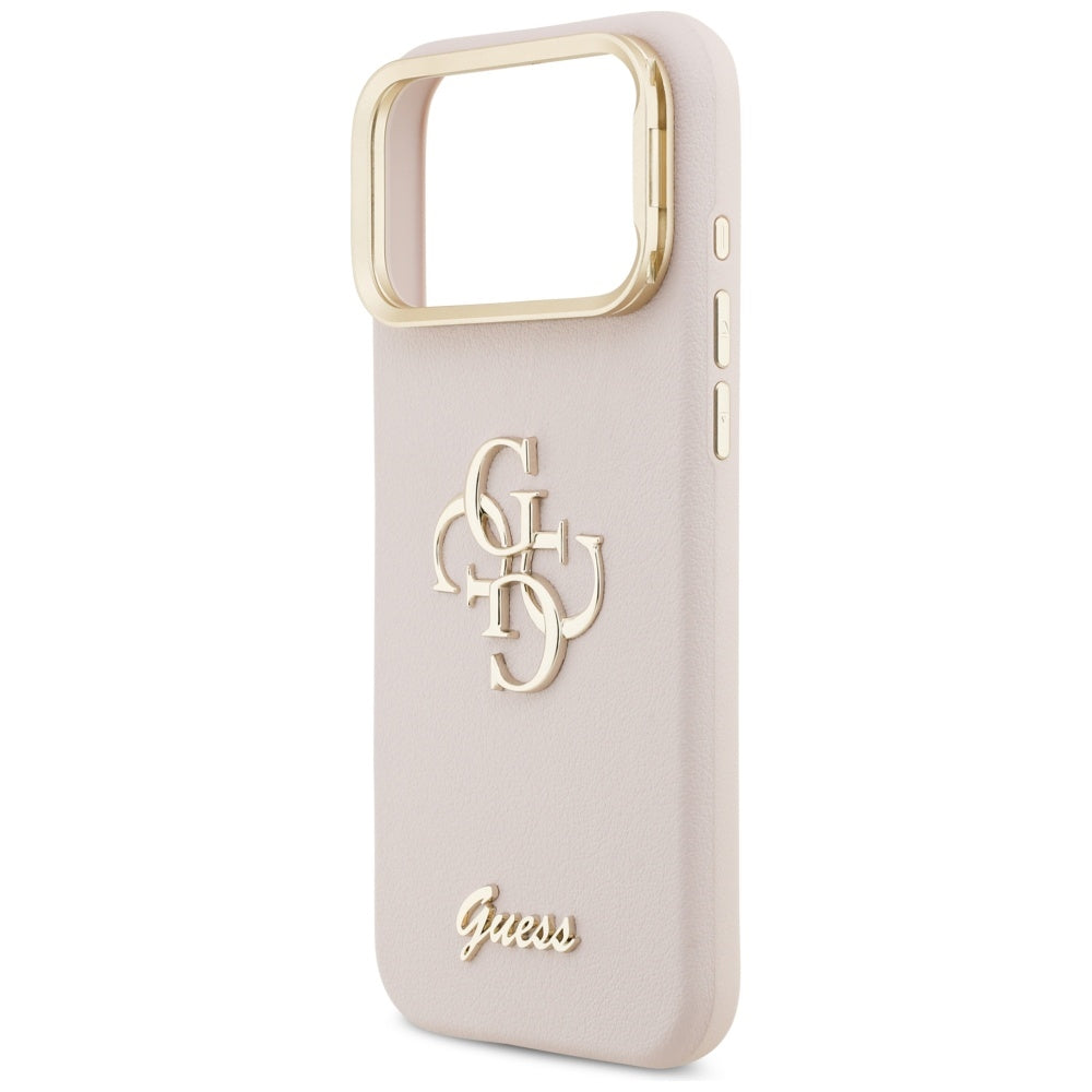 Custodia per Apple iPhone 17 Pro Max, Guess, Grained Big 4G Stand Camera, Rosa