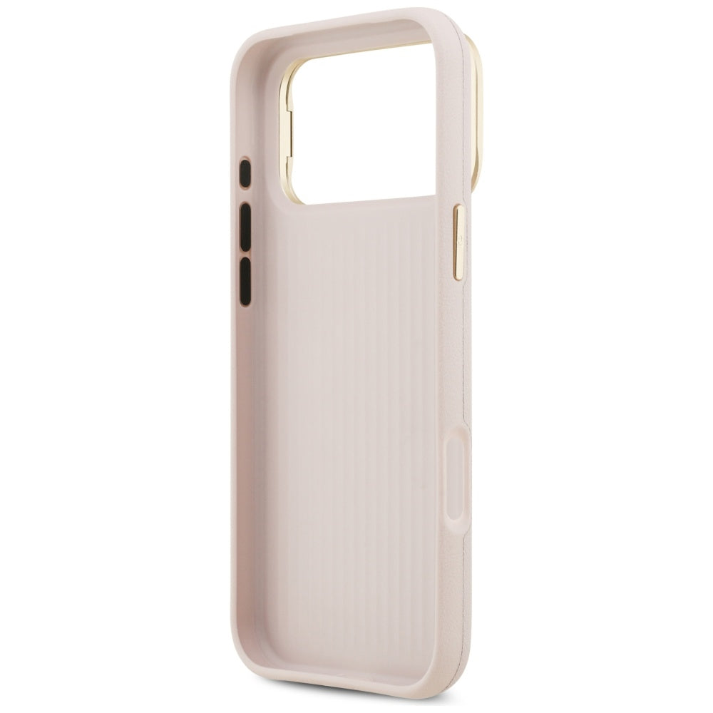 Custodia per Apple iPhone 17 Pro Max, Guess, Grained Big 4G Stand Camera, Rosa