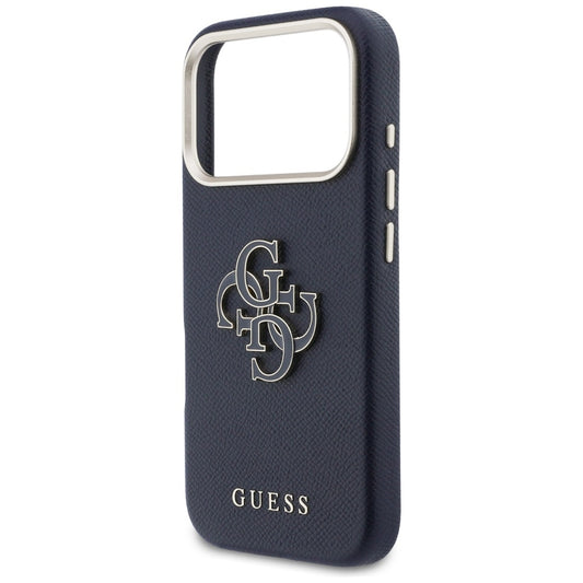 Custodia per Apple iPhone 17 Pro Max, Guess, Resin Logo, Blu