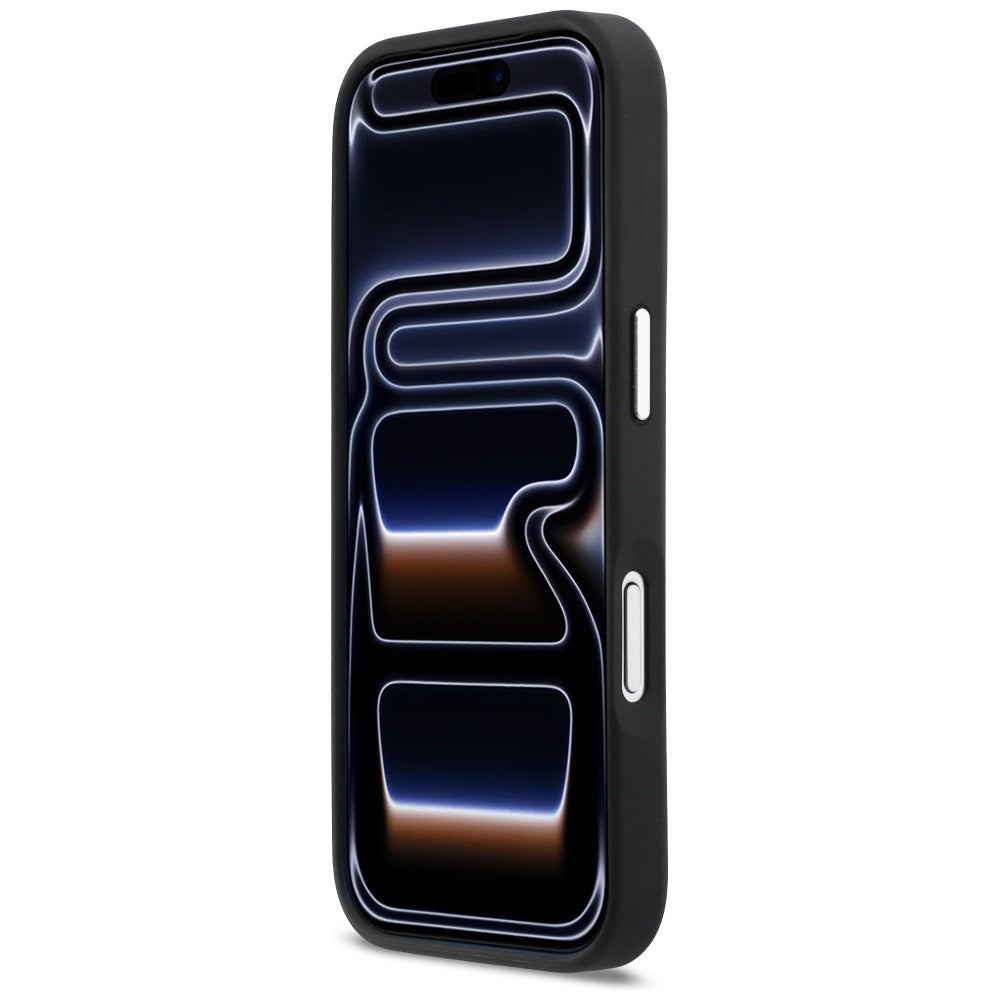 Custodia per Apple iPhone 17 Pro Max, Karl Lagerfeld, Karl & Choupette Print con tasca, Nera