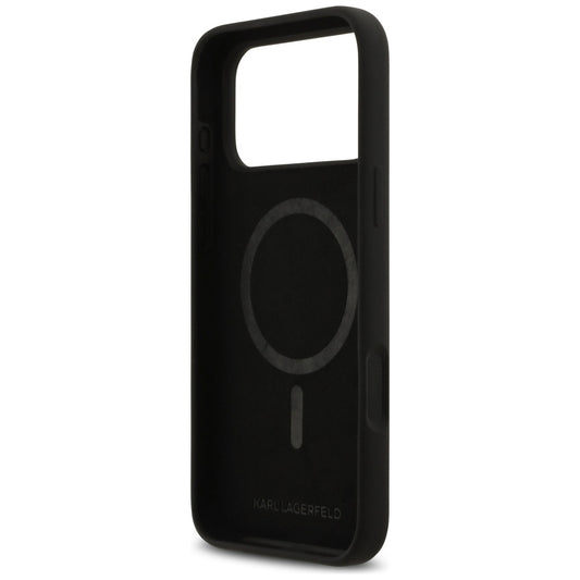 Custodia per Apple iPhone 17 Pro Max, Karl Lagerfeld, Sketch and Logo Karl & Choupette, Nera