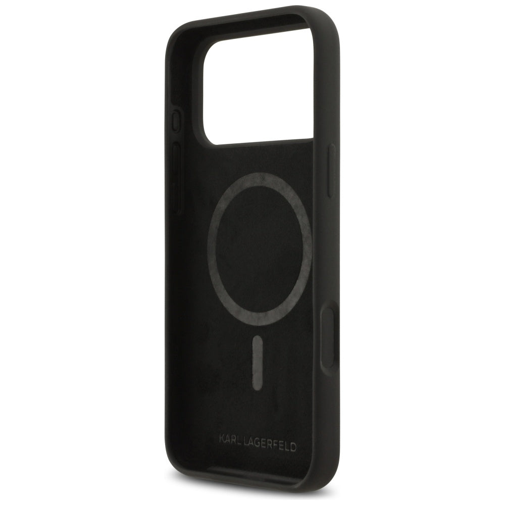Custodia per Apple iPhone 17 Pro Max, Karl Lagerfeld, Sketch and Logo Karl, Nera