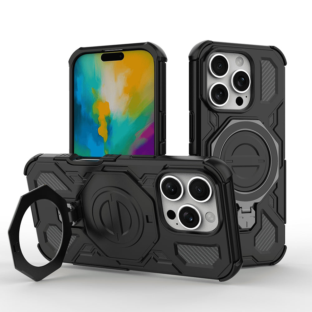 Custodia per Apple iPhone 17 Pro Max, Techsuit, Carbon Shield Pro, Nera