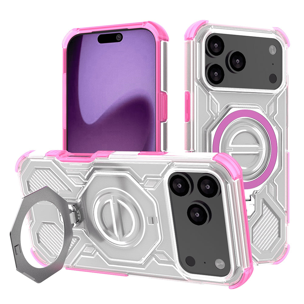 Custodia per Apple iPhone 17 Pro Max, Techsuit, Carbon Shield Pro, Rosa