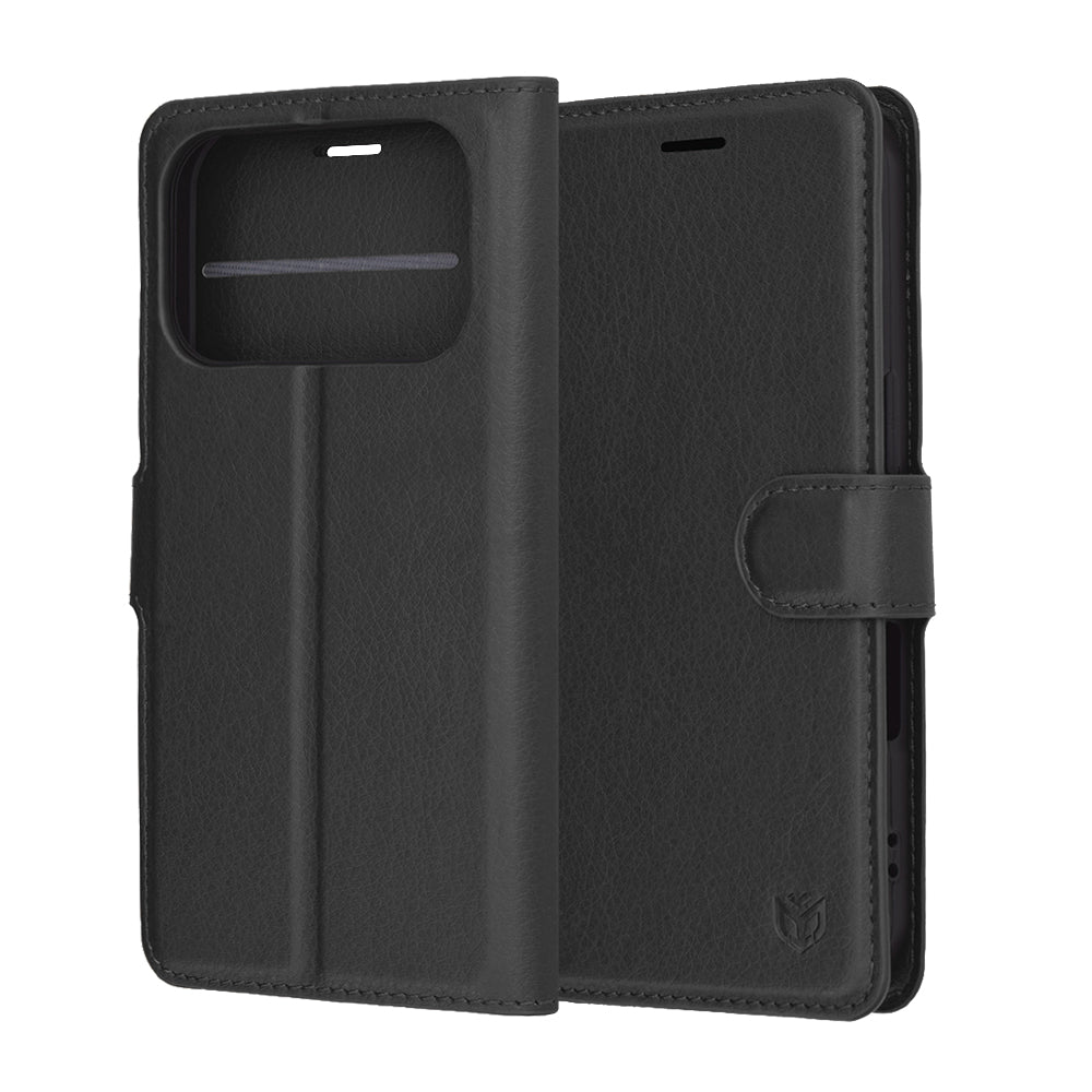 Custodia per Apple iPhone 17 Pro Max, Techsuit, Leather Folio, Nera