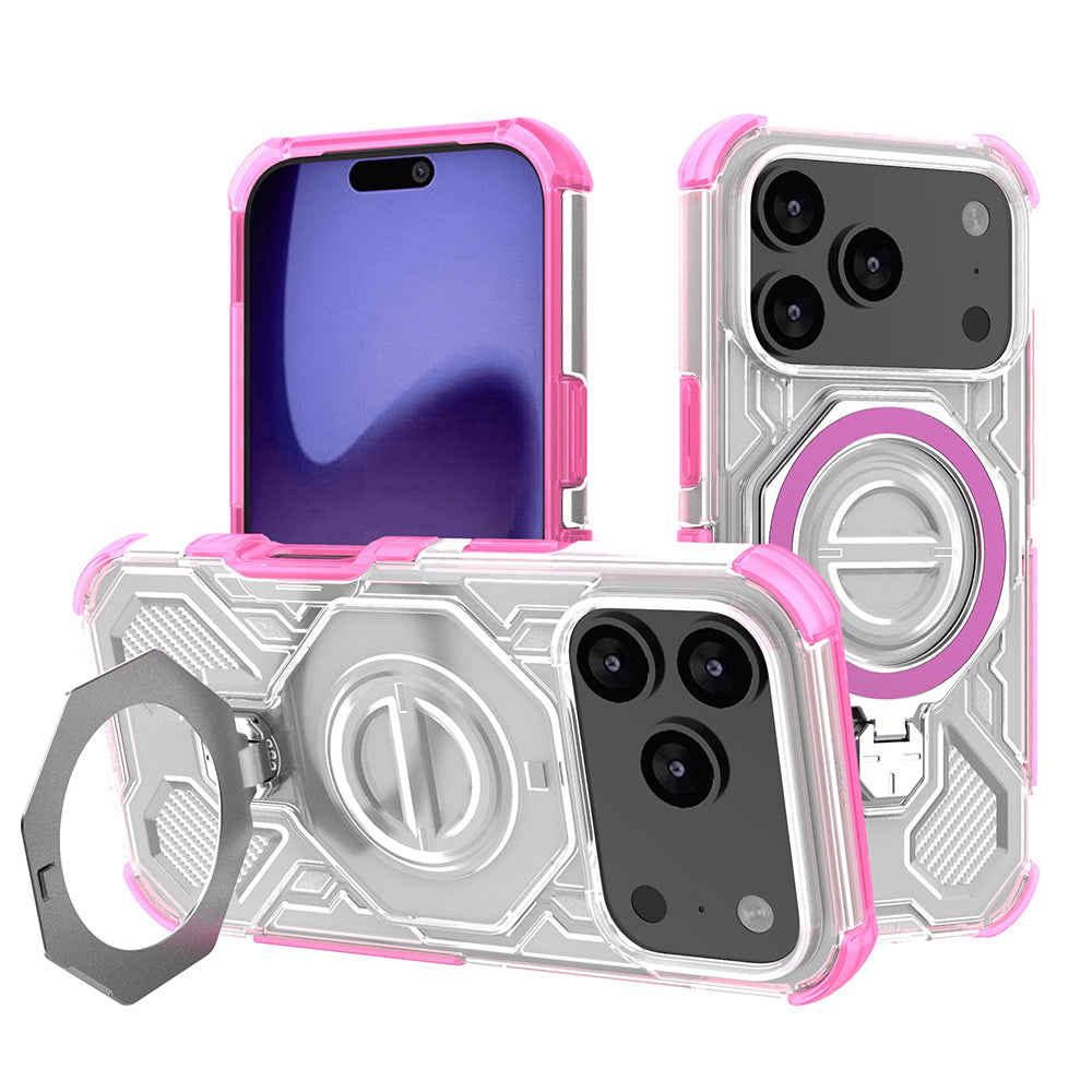 Custodia per Apple iPhone 17 Pro, Techsuit, Carbon Shield Pro, Rosa