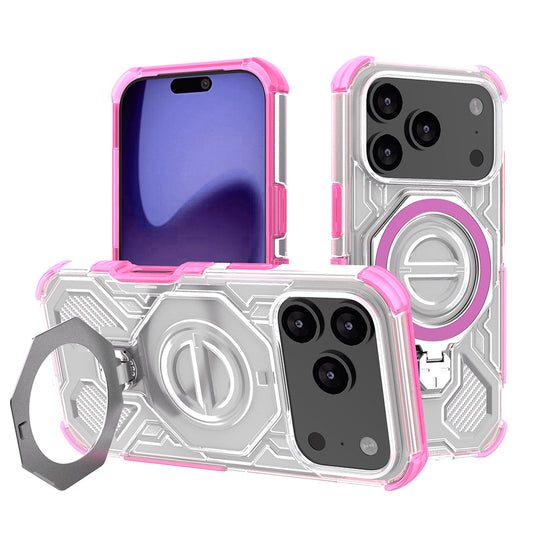 Custodia per Apple iPhone 17 Pro, Techsuit, Carbon Shield Pro, Rosa