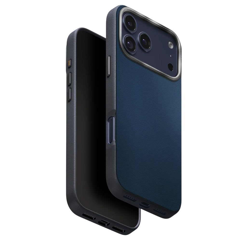 Custodia per Apple iPhone 17 Pro, UNIQ, Lyden Leatherette, Blu Nero