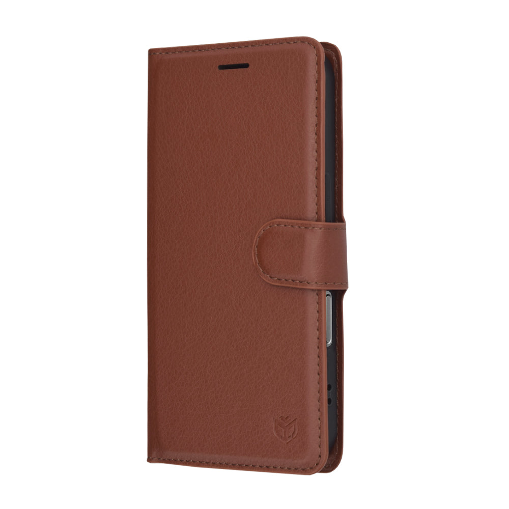 Custodia per Apple iPhone 17, Techsuit, Leather Folio, Marrone