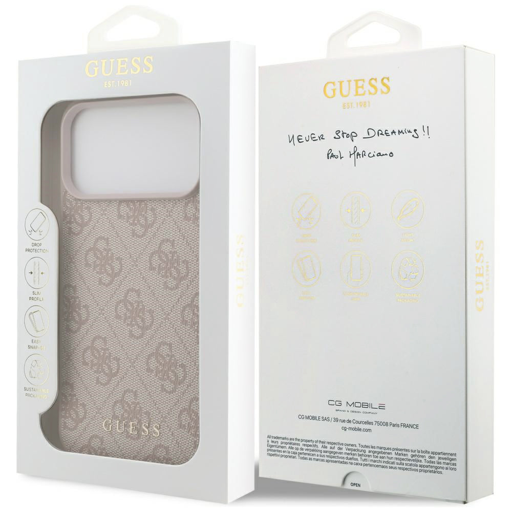 Custodia per Apple iPhone 18 Pro / 17 Pro, Guess, 4G Big Classic Logo, Rosa