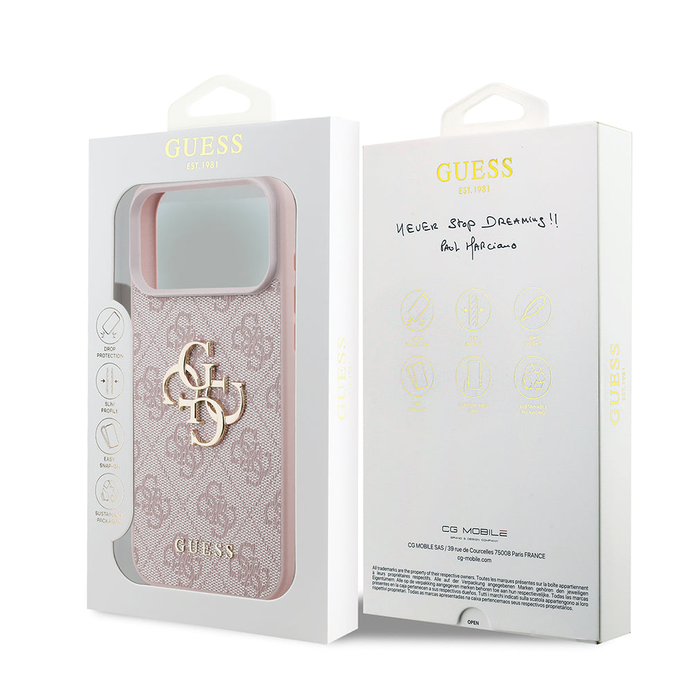 Custodia per Apple iPhone 18 Pro / 17 Pro, Guess, 4G Big Logo, Rosa