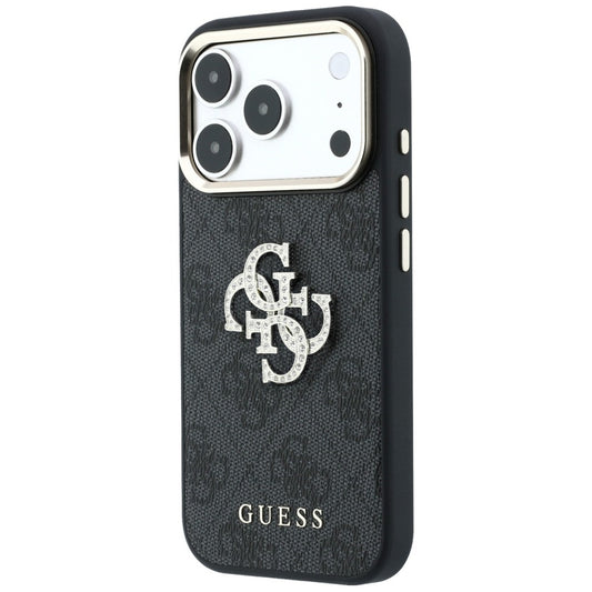 Custodia per Apple iPhone 18 Pro / 17 Pro, Guess, 4G Big Strass Logo, Nera