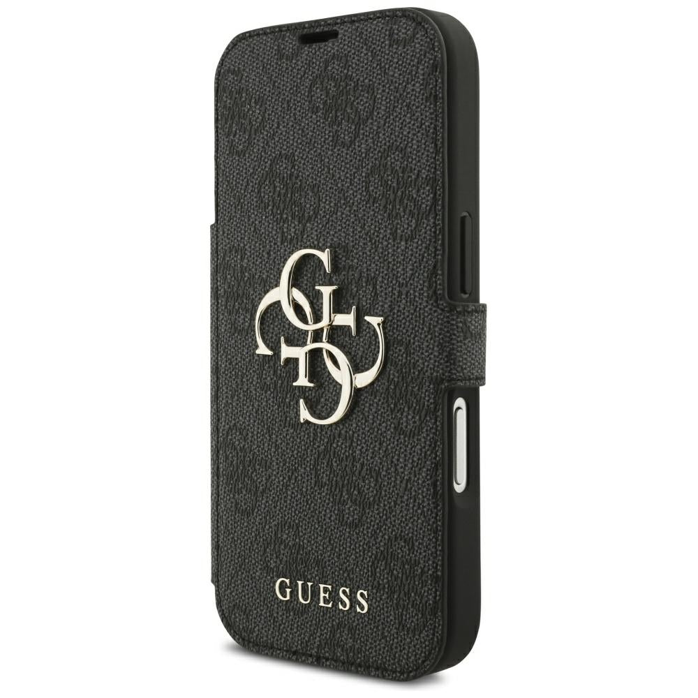 Custodia per Apple iPhone 18 Pro / 17 Pro, Guess, Logo Metallico 4G, Nera